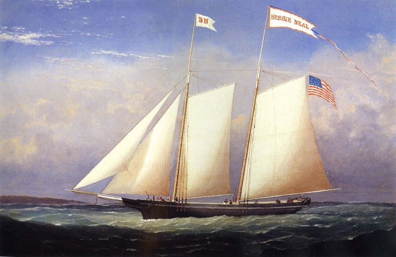 American Schooner Bessie Neal Under Full Sail, c.1853 (inv. 537